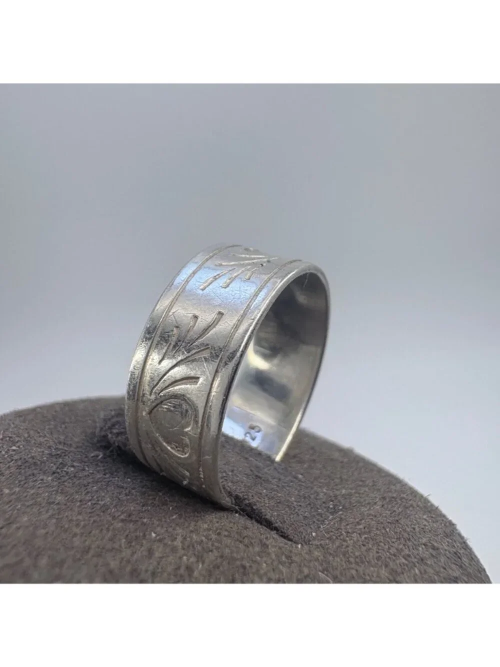 Open Back Adjustable Band Sterling Silver 925 Ring Size 7 Fit